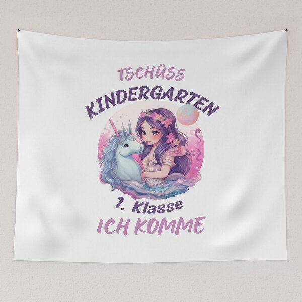 Item preview, Children starting school 2023 girls unicorn & mermaid designed and sold by Kentala.