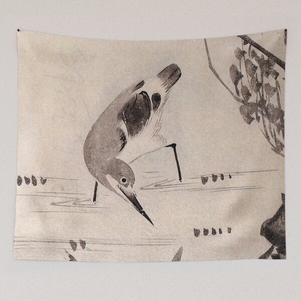 Item preview, Korean Painting Minhwa A Bird in the Creek designed and sold by tangerinemars.