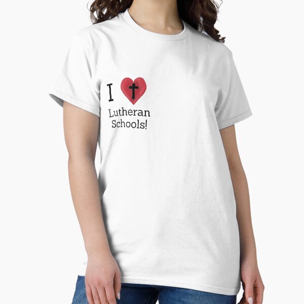 Item preview, I Love Lutheran Schools - black designed and sold by The Liturgical Duckling.