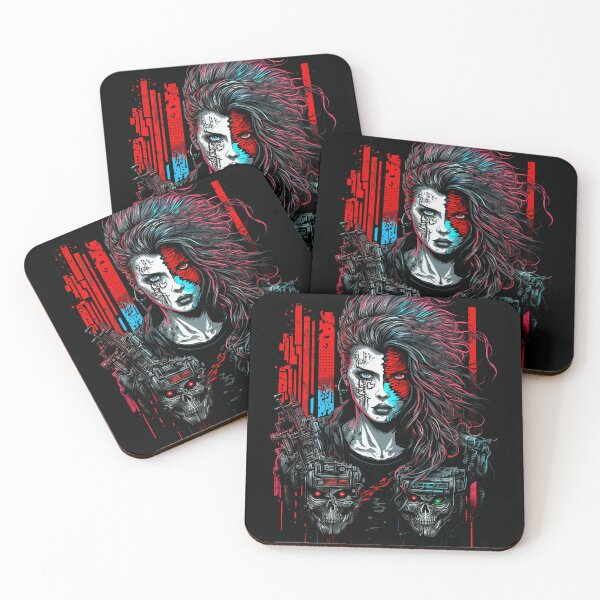 Item preview, Cyberpunk Girl with Terminator Elements (80's Style) designed and sold by LartographicArt.