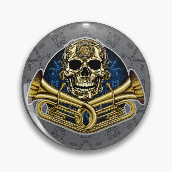 Item preview, Skull and Crossbones, Tuba Pin / Button designed and sold by Michael Bohna.