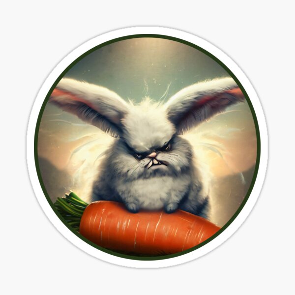 Grumpy Rabbit - Humor Sticker