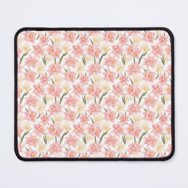 Item preview, Pink Daffodil Pattern on White Background 1 designed and sold by ArtfulAda.