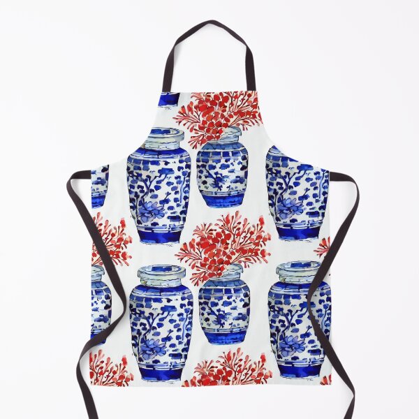 Item preview, Corals in blue and white chinoiserie jars designed and sold by SophieClimaArt.