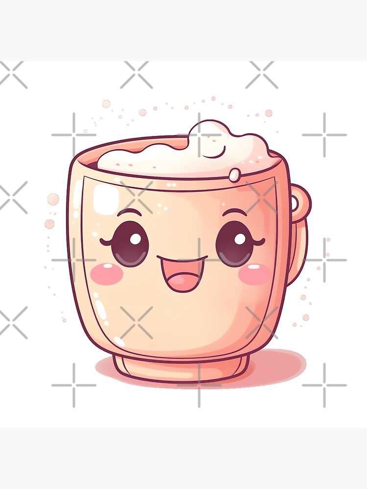 Cute Kawaii Cup of Cocoa with Marshmallow Cats Poster for Sale by  CozyKawaiiArt