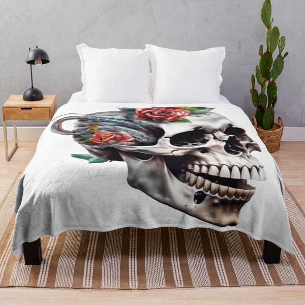 Item preview, Human skull in Gothic style. Vintage skull with red roses and abstract snakes designed and sold by Anastasiia Yurevych.