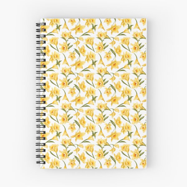Item preview, Yellow Daffodil Pattern on White Background 1 designed and sold by ArtfulAda.
