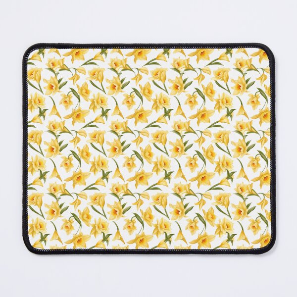 Item preview, Yellow Daffodil Pattern on White Background 1 designed and sold by ArtfulAda.