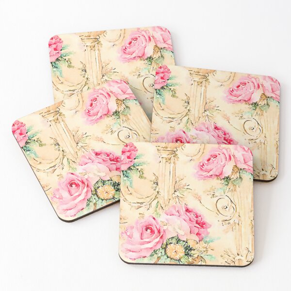 Item preview, Roses and scrolls watercolor pattern designed and sold by SophieClimaArt.
