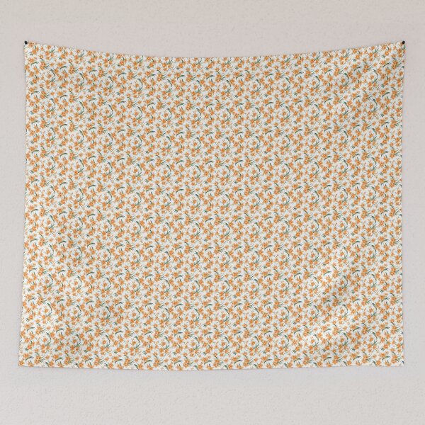 Item preview, Orange Daffodil Pattern on White Background 2 designed and sold by ArtfulAda.