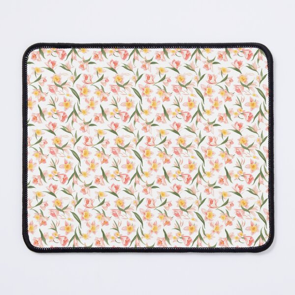 Item preview, Pink Daffodil Pattern on White Background 2 designed and sold by ArtfulAda.