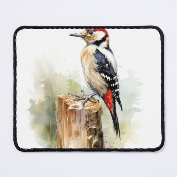 Item preview, Greater Spotted Woodpecker Watercolour designed and sold by EmilyDayDreams.