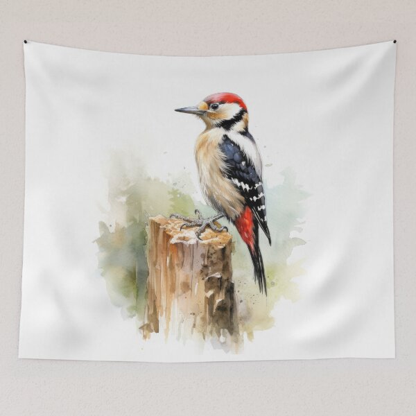 Item preview, Greater Spotted Woodpecker Watercolour designed and sold by EmilyDayDreams.