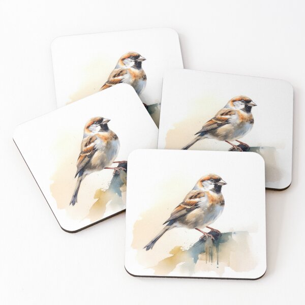 Item preview, House Sparrow Watercolour designed and sold by EmilyDayDreams.
