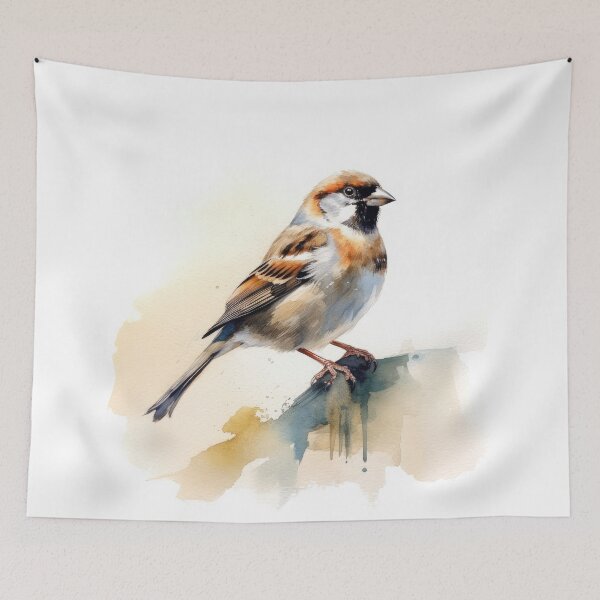Artikelvorschau, Haussperling Aquarell entworfen und verkauft von EmilyDayDreams.