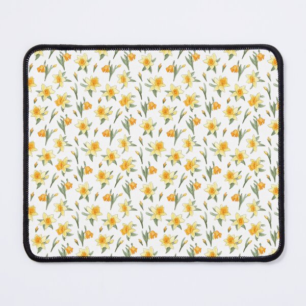 Item preview, Yellow Daffodil Pattern on White Background 2 designed and sold by ArtfulAda.