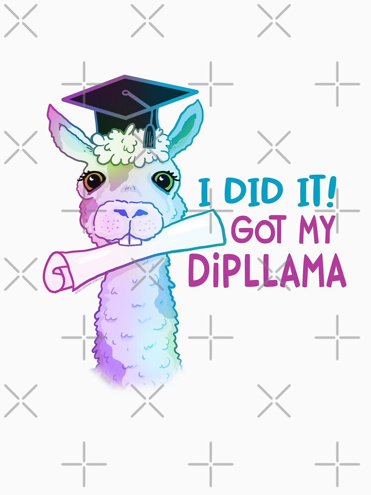 Thumbnail 7 of 7, Classic T-Shirt, I Did It! Got My Dipllama designed and sold by jitterfly.