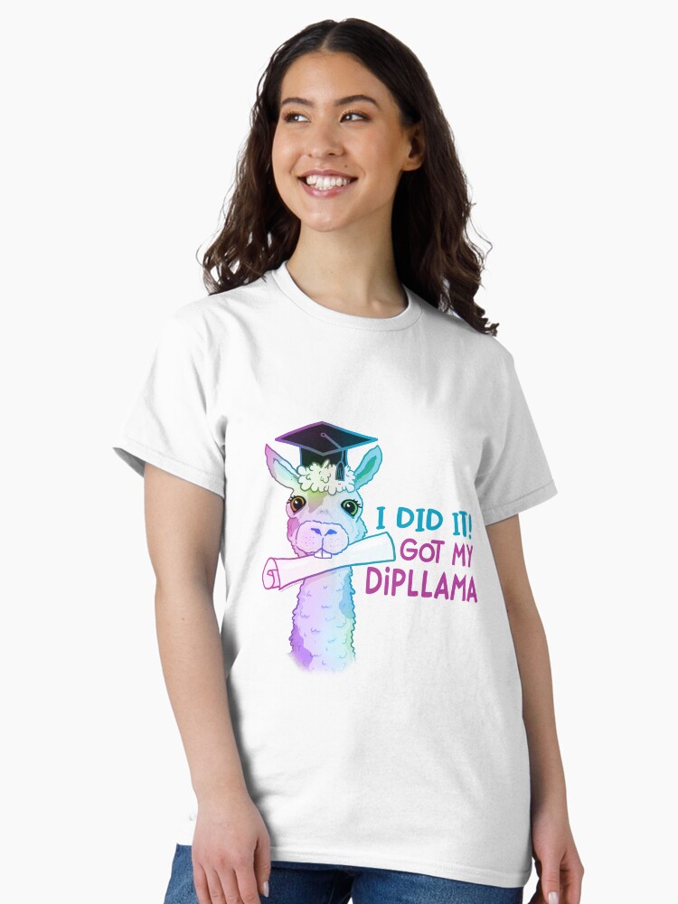 Thumbnail 2 of 7, Classic T-Shirt, I Did It! Got My Dipllama designed and sold by jitterfly.