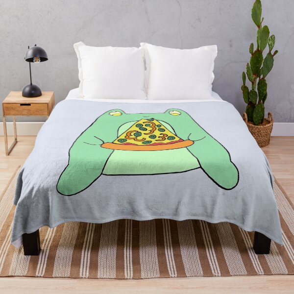 Item preview, Cute frog with pizza designed and sold by floofrealm.