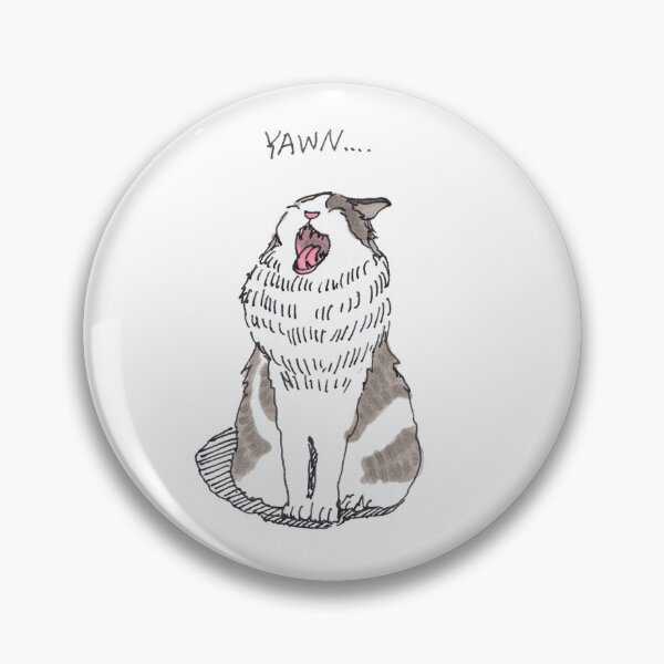 Item preview, Yawning - Cheeky cat designed and sold by LeMooMooSketch.