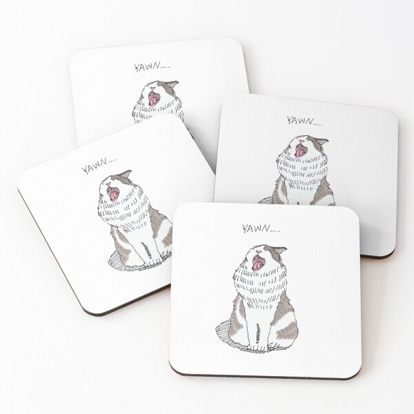 Item preview, Yawning - Cheeky cat designed and sold by LeMooMooSketch.