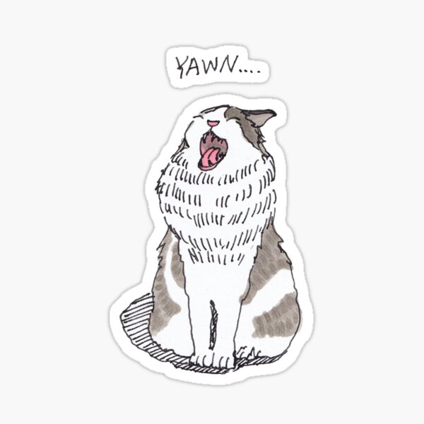 Artikel-Vorschau von Gähnen - Freche Katze, designt und verkauft von LeMooMooSketch.