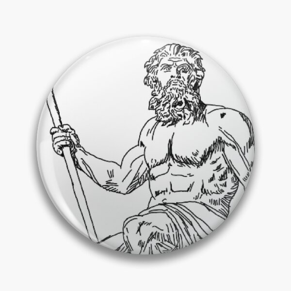 Item preview, Poseidon ancient design black and white sketch designed and sold by taherlee11.