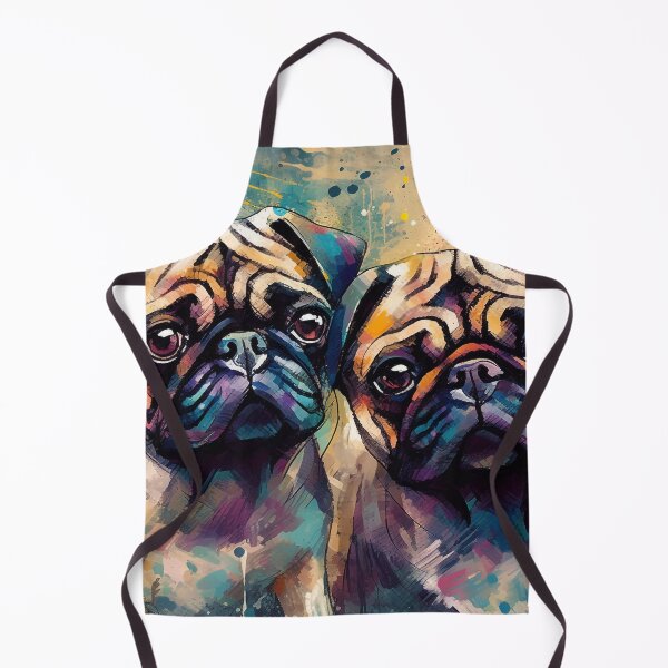 Item preview, Pugs' Whimsical World - Pugs in Multilayered Dimensions Digital Painting - Modern Ink Dog Art - Whimsical and Charming Wall Decor designed and sold by stateofhuman.