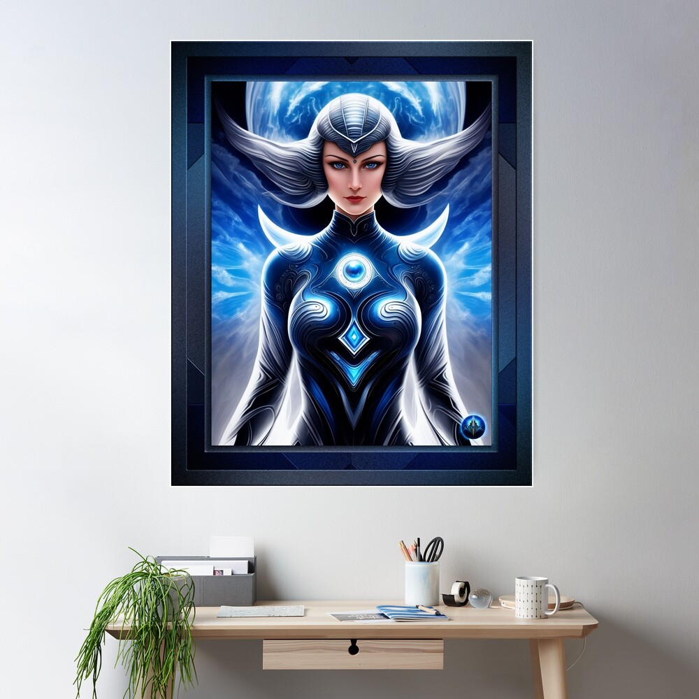 Aquestra The Star Jumper A Beautiful AI Concept Art Portrait by Xzendor7 Wall Decor Poster