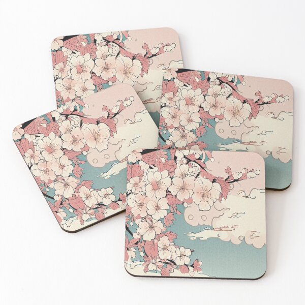 Item preview, ukiyo-e style design of cherry blossoms and clouds designed and sold by Izzypark13.