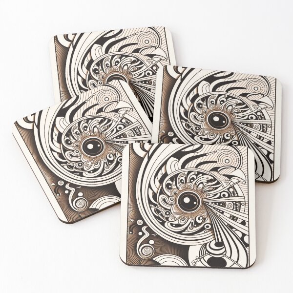 Item preview, Psychedelic Abstract No. 12 in B&W designed and sold by ConnerCreations.