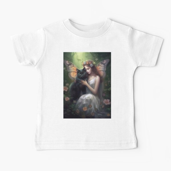 Item preview, Fairy with black cat designed and sold by Rosaliartbook.