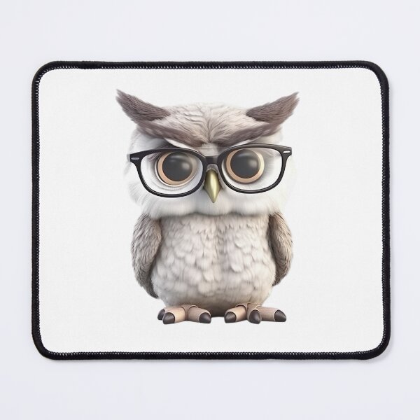 Item preview,  Wide-eyed Owl wearing glasses designed and sold by ZolwPodroznik.