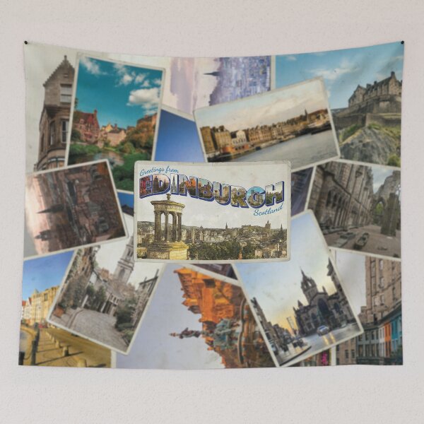 Item preview, Greetings from Edinburgh in Scotland vintage style retro souvenir designed and sold by DeveloperProp0.