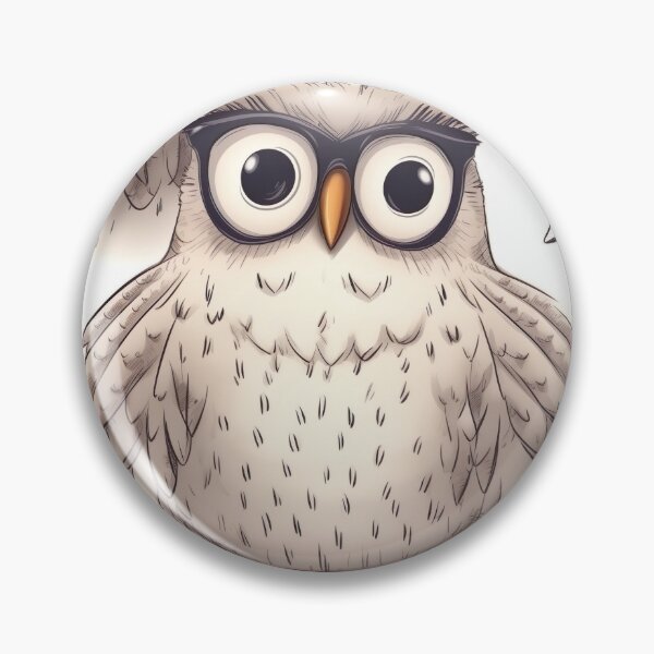 Item preview, Wide-eyed Owl wearing glasses pattern designed and sold by ZolwPodroznik.