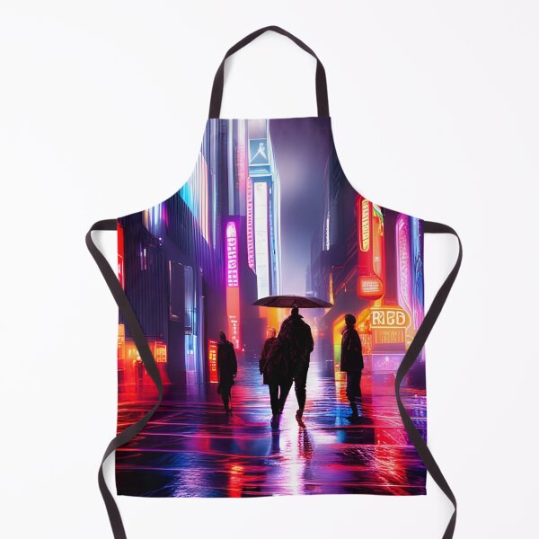 Item preview, Neon City Center in the rain | Cyberpunk | Blade Runner designed and sold by ForeHeadDesigns.