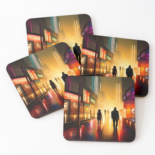 Item preview, Neon City Center towards the light | Cyberpunk | Blade Runner designed and sold by ForeHeadDesigns.