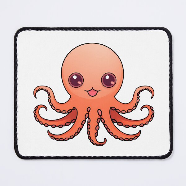 Item preview, cute kawaii orange octopus designed and sold by BenjaminsPlace.