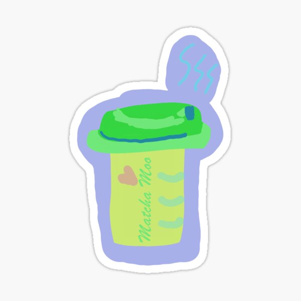 Matcha Moo Coffee Cup Sticker