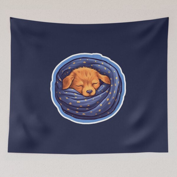 Item preview, "Nap Time" Sticker Design - Cozy Illustration for Cuddle-Loving Pet Owners designed and sold by Juuskus.