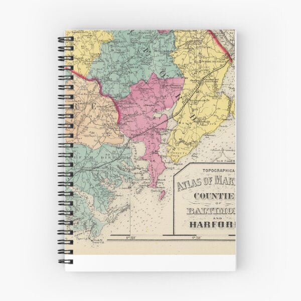 Item preview, Vintage Baltimore & Harford County MD Map (1873) designed and sold by BravuraMedia.