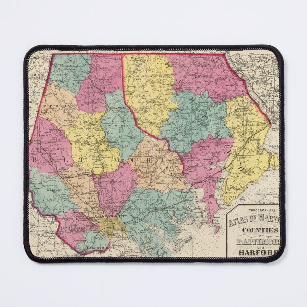 Item preview, Vintage Baltimore & Harford County MD Map (1873) designed and sold by BravuraMedia.