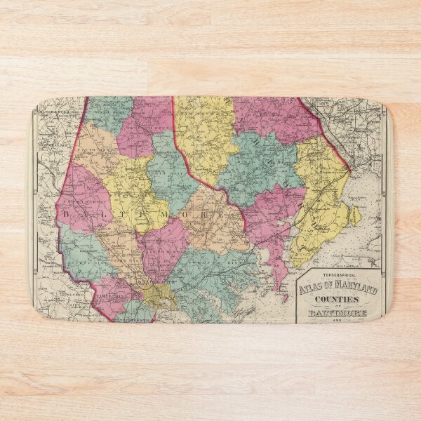 Item preview, Vintage Baltimore & Harford County MD Map (1873) designed and sold by BravuraMedia.