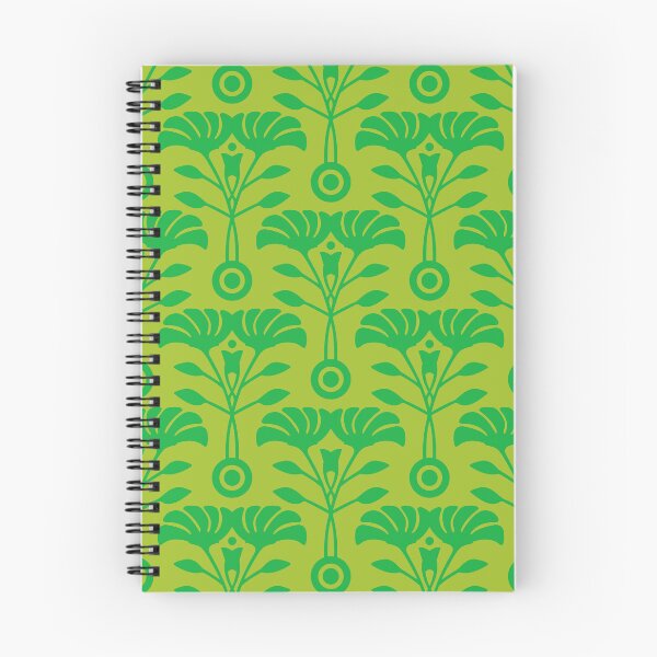 Item preview, ART NOUVEAU Floral Mid-Century Modern Damask Botanical Pattern in Kelly on Lime Green - UnBlink Studio by Jackie Tahara designed and sold by Jackie Tahara of UnBlink Studio.