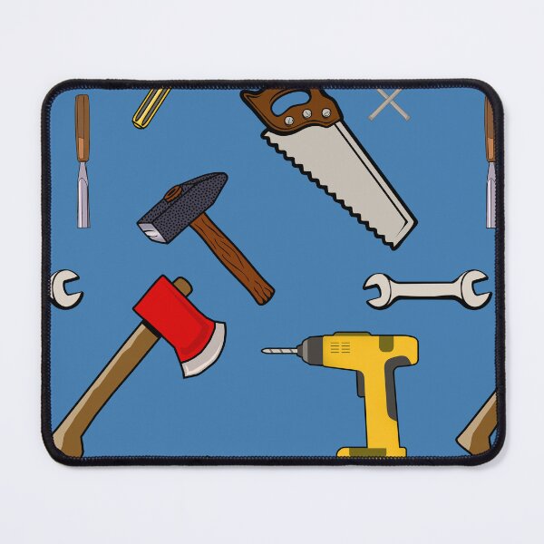 Item preview, Tools Pattern with blue Background designed and sold by JoanNinjaHen.