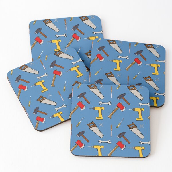 Item preview, Tools Pattern with blue Background designed and sold by JoanNinjaHen.
