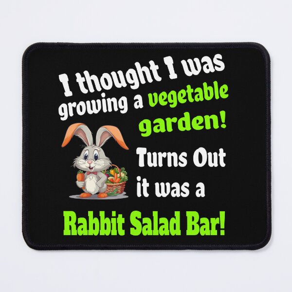 Item preview, Humorous, funny, gardening meme design of a rabbit stealing from a vegetable garden designed and sold by Image-Caption.