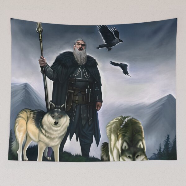 Item preview, Odin with his ravens and wolves designed and sold by pswindells.