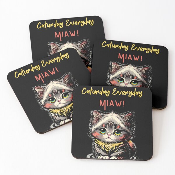 Aperçu de l'œuvre adorable t-shirt chat miaw, t-shirt Caturday Everyday Miaw créée et vendue par TshirtWing.