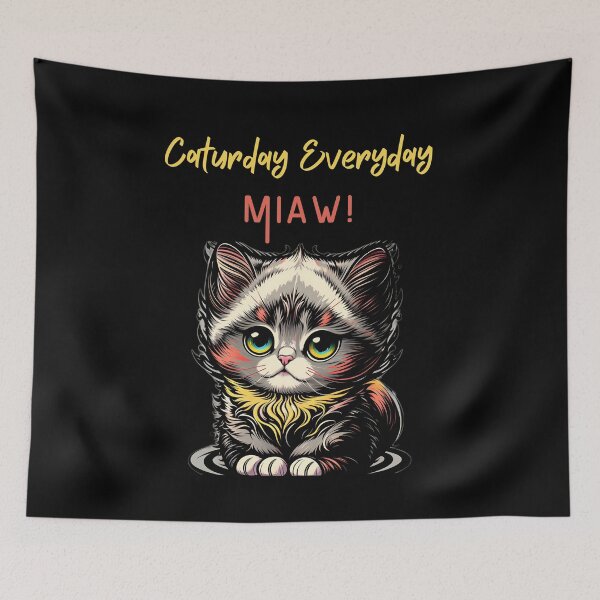Item preview, cute cat miaw T-shirt, Caturday Everyday Miaw T-shirt designed and sold by TshirtWing.